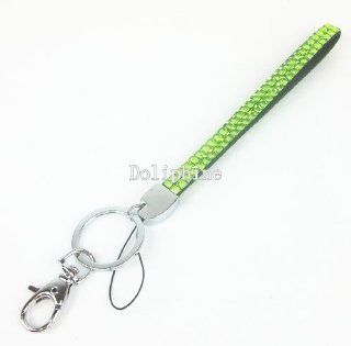 34 Colors Rhinestone Bling Wristlet LANYARDs keychain with keyring and Clasp for Key / ID badge/ Cell Phone (Lime Green) : Key Tags And Chains : Office Products