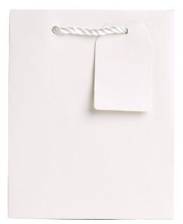 Jillson Roberts Small Gift Bag, White Matte, 12 Count (ST924) : Gift Wrap Bags : Office Products