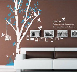 Family Photo Frame Tree Trees Birds Cage Home Wall Decal Stcker Decals Decor Bedroom Room Vinyl Romoveralble 902 