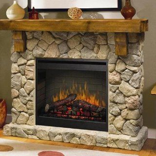 Dimplex SMP 904 ST Fieldstone Pine and Stone look Electric Fireplace Mantel   Smokeless Fireplaces