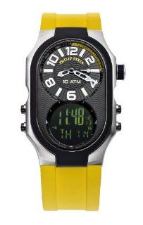 Philip Stein Men's 3RB AD RY Signature Black Plated Chronograph Yellow Rubber Strap Watch at  Men's Watch store.