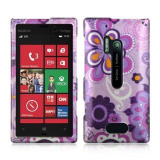 VMG 2 Item Combo for Nokia Lumia 928 Cell Phone Matte Faceplate Hard Case Cover   Purple Silver Daisy Floral Flower Daisies + LCD Clear Screen Saver Protector: Cell Phones & Accessories