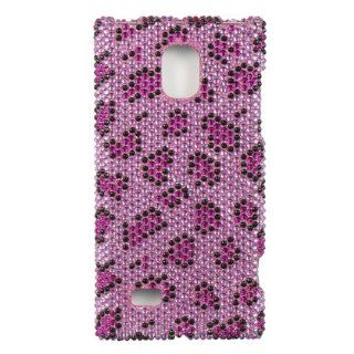 VMG For LG Spectrum 2 VS930 (2nd Gen) Gem Bling Design Cell Phone Hard Case Cover   Purple Pink Leopard Design [by VanMobileGear]: Everything Else
