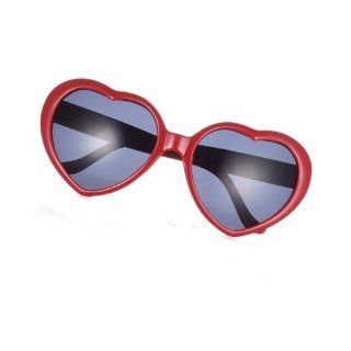 Imixlot Women's Enthusiastic Color Red Large Womens Ladys Heart Shaped Sunglasses Cute Retro Love Trendy Eyewear Beach Sun Glasses: Jewelry