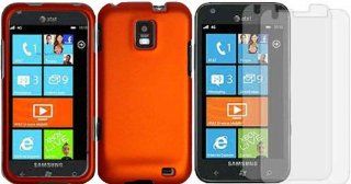 Orange Hard Case Cover+LCD Screen Protector for Samsung Focus S i937: Cell Phones & Accessories