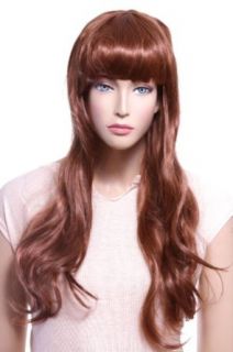 Simplicity Womens Long Wig Light Brown Curly Wavy Costume Party Wig: Clothing