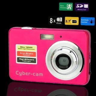 J 918 2.7" TFT LCD Max. 12MP Face Tracking Anti shake Digital Camera   Red : Camera Camcorders : Camera & Photo