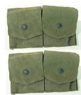 Ultimate Arms Gear Pack of 2 Military Ammo OD Olive Drab Green Canvas Pouch Surplus Fits Mosin Nagant M38 M44 91/30 1891 91 30 7.62x54 Cartridge Clips Ammunition Rounds Dual Pouches with Adjustable Snap Flap Covers : Gun Ammunition And Magazine Pouches : S