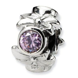 Sterling Silver Reflections Pink CZ Highly Compatible Bead: Bead Charms: Jewelry