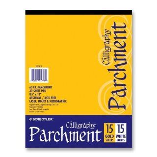 Staedtler  Inc. STD945P811P Calligraphy Parchment Paper  60lb  Letter  15 Gold 15 White  Office Paper Products 