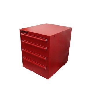 Equipto 4263H Steel Modular Drawer Cabinet, 200 lbs Drawer Capacity, 22 1/2" W x 29" H x 27 3/4" D, Textured Red, Four Drawers One 4 1/2" H, Two 6" H, One 7 1/2" H with H Type Dividers