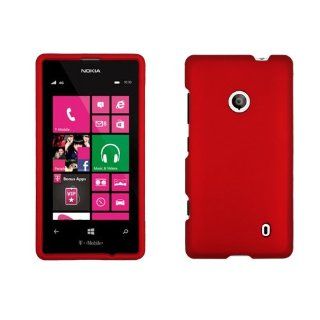 Red Rubberized Hard Case Cover for T Mobile Nokia Lumia 521: Cell Phones & Accessories