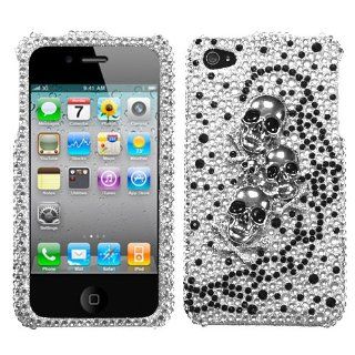 Fits Apple iPhone 4 4S Hard Plastic Snap on Cover Skulls and Crossbones 3D Diamond Desire AT&T, Verizon Plus A Free LCD Screen Protector (does NOT fit Apple iPhone or iPhone 3G/3GS or iPhone 5/5S/5C): Cell Phones & Accessories