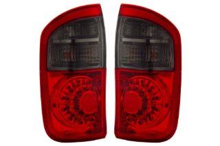 Toyota Tundra Red Smoke LED Tail Lights   Fits: Limited,SR5 Extended Cab Pickup 4 Door: Automotive