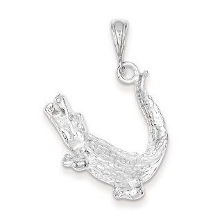 Sterling Silver Alligator Charm: Jewelry