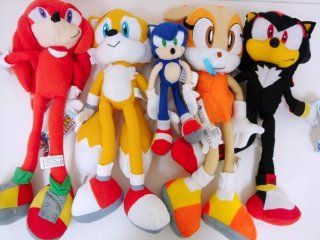 Sega Sonic The Hedgehog X Sonic Shadow Knuckles Tails and Cream Sonic 5 Plush Doll Stuffed Toy. Shadow, Tails, Knuckles, and Cream X  Large Plush Doll 19 inches, (Sonic is 9 inches only)   Sonic Doll Set, Very cute doll, kids love it. Toys & Games