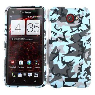 HTC DROID DNA CDM 6435 CAMO LIGHT BLUE MATTE TEXTURE CASE ACCESSORY SNAP ON PROTECTOR: Cell Phones & Accessories