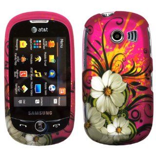 Pink Hawaiian White Flower Green Vine Rubberized Design Snap on Hard Shell Cover Protector Faceplate Skin Case for AT&T Samsung Flight2 Flight 2 II A927: Cell Phones & Accessories