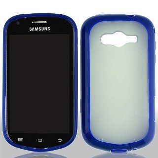 Frosted Clear Blue Hard Cover Case for Samsung Galaxy Reverb SPH M950: Cell Phones & Accessories