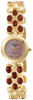 Marcel Drucker Women's 22 927 Gold Tone Genuine Garnet Gemstone Fashion Watch: Watches