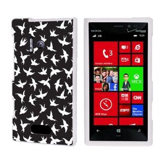 Nokia Lumia 928 White Protective Case   Black Birds By SkinGuardz: Cell Phones & Accessories