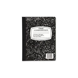 Mead Products   Composition Book, Wide Ruled, 100 Sheets, 7 1/2"x9 3/4", Black   Sold as 1 EA   Square Deal Composition book contains 100 sheets of wide ruled white paper. The class schedule form on the inside front cover make sure students alway