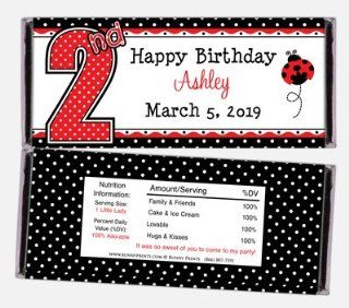 Ladybug 2nd Birthday Candy Wrapper Favors: Health & Personal Care