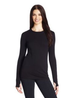 Cuddl Duds Women's Comfortwear Long Sleeve Crew, Black, Small at  Womens Clothing store