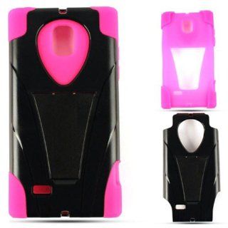 DOUBLE ARMOR COVER FOR LG SPECTRUM2/OPTIMUS LTE II HARD SOFT CASE SKIN 03 EG HOT PINK BLACK VS930 CELL PHONE ACCESSORY: Cell Phones & Accessories