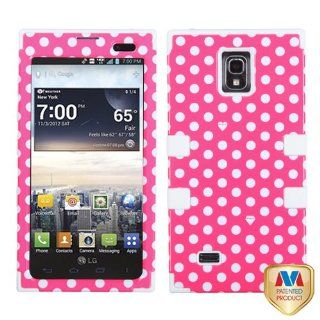 MyBat LGVS930HPCTUFFIM009NP Rugged Hybrid TUFF Case for LG Spectrum 2   Retail Packaging   Dots   Pink/White: Cell Phones & Accessories