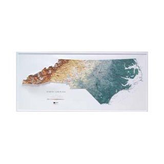 Hubbard Scientific Raised Relief Map 956 North Carolina State Map  Wall Maps 