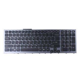 Replacement for Sony Vaio VPC F11 VPC F12 VPC F13 Series Laptop Keyboard Backlight Black Keys Grey Frame US Layout: Everything Else