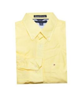 Tommy Hilfiger Men Long Sleeve"Graduate End on End" Logo Shirt (XXL, Wiket yellow) at  Mens Clothing store