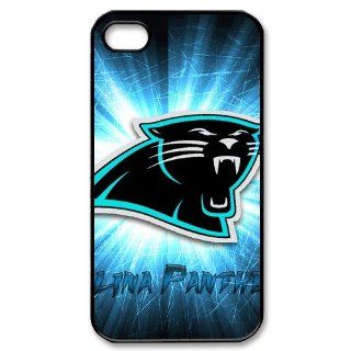 NFL iPhone 4/4s 1 piece hard case Carolina Panthers theme back shell: Cell Phones & Accessories