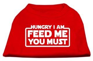 Mirage Pet Products Hungry I am Screen Print Shirt Red XS (8) : Pet Supplies