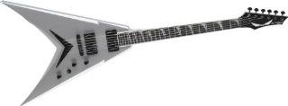 Dean V Dave Mustaine Guitar, Signature Metallic Silver with Case: Musical Instruments