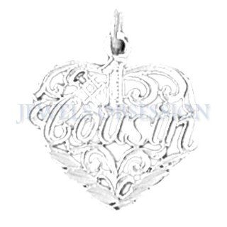 Rhodium Plated 925 Sterling Silver #1 Cousin Pendant: Jewelry