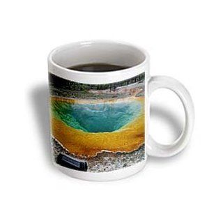 3dRose Morning Glory Pool Yellowstone National Park Ceramic Mug, 11 Ounce: Kitchen & Dining