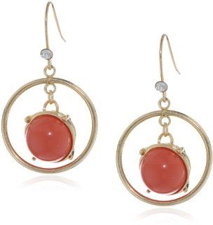 Kenneth Cole New York "Modern Clementine" Coral Bead Orbital Earrings: Jewelry
