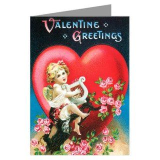 Unique Giant Whimsical, Cupid with Harp Vintage Valentines Day Greeting Card   10x13 inch : Blank Greeting Cards : Office Products