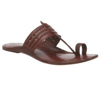 Naughty Monkey Women's Gladiator Toe Thong, Dark Brown, 6.5 M: Sandals: Shoes