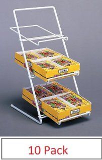 (Pack of 10) Candy / Gum / Chocolate Countertop Display Rack / 3 Tier Slant Back Store Wire Racks, White : Chewing Gum : Grocery & Gourmet Food