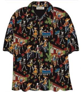 Day of the Dead   Dia de los Muertos   Hawaiian Camp Shirt, David Carey at  Mens Clothing store: Button Down Shirts