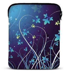 BLUE FLOWER Soft Neoprene 8" 9.7" 10 inch Netbook Laptop Sleeve Slip Case Pouch Bag with strap fit for Apple iPad 2/ iPad 3 / the New ipad 4 / Kindle DX/HP TouchPad/Sony Tablet S S1/10.1" Samsung Galaxy Tab/Le Pan TC 970/Coby Kyros MID9742 A