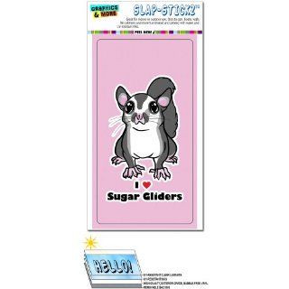 Sugar Glider I Love Heart   Pet Animal Cute On Pink SLAP STICKZ(TM) Automotive Car Window Locker Bumper Sticker Automotive