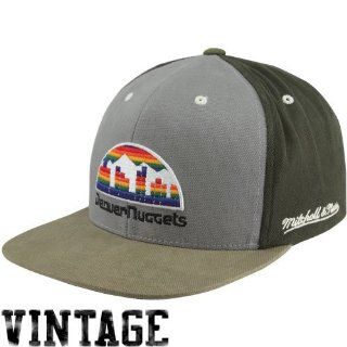NBA Mitchell & Ness Denver Nuggets Clay Adjustable Snapback Hat   Graphite/Charcoal : Baseball Caps : Sports & Outdoors