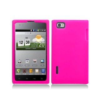 Hot Pink Soft Silicone Gel Skin Cover Case for LG Intuition VS950 Optimus Vu P895: Cell Phones & Accessories