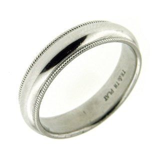 Platinum 950 Milgrain Mens Wedding Band Ring 4.5mm Size 8.5: Wedding Bands For Men: Jewelry
