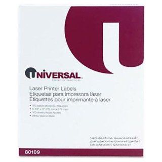 Universal 80109 Laser Printer Permanent Labels, 8 1/2 x 11, White, 100/Box : Office Products
