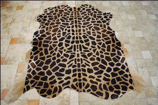 Giraffe Print Leather Pure Brazillian Cowhide Skin Rug: Sports & Outdoors